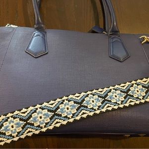 Dagne Dover Legend Blue large tote bag work roomy with strap